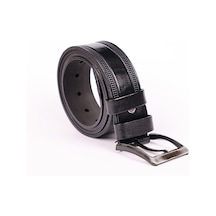 Manda Derisi Rugan Siyah Erkek Kemeri Hakiki Deri 3.5 CM Siyah