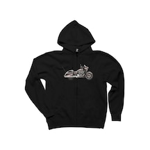 Victory Magnum Siyah Fermuarlı Kapşonlu Sweatshirt Siyah