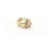 Kalp Model Pembe Zirkon Taşlı Halka Tragus Piercing - Gold Anti Alerjik Çok Renkli