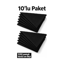 Herşeynota 10 Lu Siyah 52x52 Cm %100 Pamuk Fular Bandana Seti Unisex Çok Amaçlı Kare Fular Çok Renkli