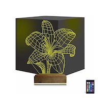 Luvivia Orkide Çiçek 3d Lamba - Masa Gece Lambası Şeffaf