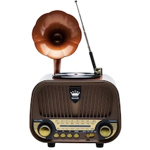Dexxony Md-1319 Nostaljik Radyo Gramofon Bluetooth Hoparlör Ahşap Tasarım