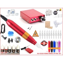 Xl-301B Hybrıd Kırmızı Kalem Tipi Kalıcı Makyaj Makinası Seti - S