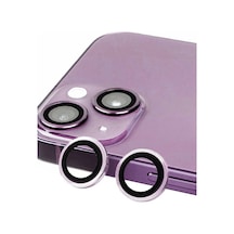 Uryport Apple Uyumlu iPhone 14 Plus Raze Metal Kamera Lens - Mor
