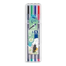 Ergonomik Üçgen Fineliner Kalem Seti, Klasik Renkler, 0.3 Mm, 4'lü