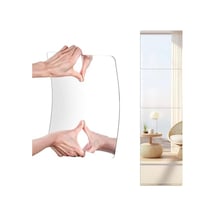 Kendinden Yapışkanlı Akrilik Mıknatıs, 2 Adet Esnek Duvar Aynası İle Modern Süsleme Açık Gri