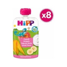 Hipp Organik Mangolu Yoğurtlu Muzlu Şeftali Püresi 100 G 8'li Paket