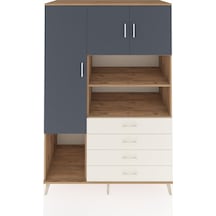 Kronos Dolap 7 Raflı 4 Çekmeceli 3 Kapaklı 132x59x195 Çam-ant... Çam