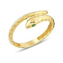 Debora Jewelry 14 Ayar Altın Yılan Desenli Yüzük