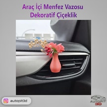 Araç İçi Menfez Vazosu 2 Li Set Dekoratif Çiçeklik Havalandırma Çıkışı Uyumlu Dekoratif Çiçeklik