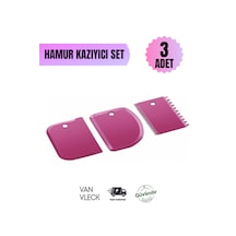 Pasta Hamur Düzeltici Kesici Kazıyıcı Dekoratif 3 Lü Set Çok Amaçlı Pasta Ve Hamur Aparatı Çok Renkli