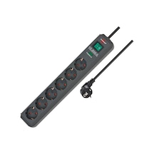 Lexroo Eco-line Çoklu Priz, Yüksek Gerilim Korumalı, Gri, 1159700015 1,5 m