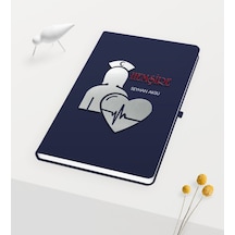 Kişiye Özel Hemşire Temalı Lacivert Defter - 4 Lacivert