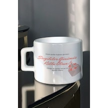 Sevgililer Günümüz Kutlu Olsun Baskılı Espresso Çay Fincanı Beyaz