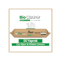 Sleepy Bio Çözünür Yüzey Temizlik Havlusu&Mendili Çay Ağacı&Misket Limonu 50 Yaprak