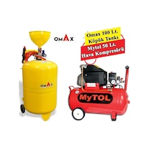 Omax 100 Litre Köpük Tankı Ve Mytol 50 Litre Hava Komresörü 8 Bar