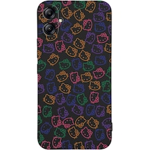 Samsung Galaxy A05 Uyumlu Lansman Kılıf Hello Kitty Tasarımlı Içi Kadife Kapak-siyah Çok Renkli