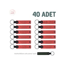 Nar Çiçeği, Kişiselleştirilebilen Ve Üzerine İsim & Mesaj Yazılabilen Anahtarlık 40 Lı Set, Hediye Çok Renkli