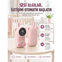 Uzun Menzilli Bebek Telsizi 1-3 Km Çekim 22 Kanal Lcd Ekran Vox Şarjlı - Lisinya Pembe
