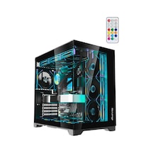 Revenge Supernova x7 ARGB Fanlı ATX Temperli Cam Panel Akvaryum Kumandalı Gaming Bilgisayar Kasası Siyah