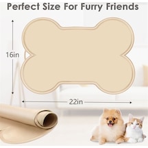 Ulzyvf Matı Matı Mama Mama Köpek Köpek Kedi Kaymaz İnç Hayvan Evcil Büyük Bej 22x16 Pu Bej