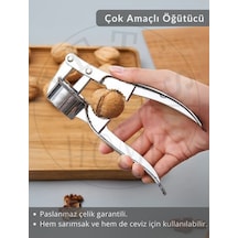 Fonksiyonel Sarımsak Öğütücü Paslanmaz Ceviz Kırıcı Dayanıklı 17 Cm Metalik Gri