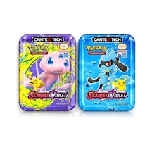Cantex Tech Pokemon Scarlet & Violet Metal Kutu Karışık Gönderilir 2 Kutu 70-100 Kart Booster V-max - V-star - Standart Kart