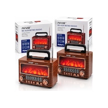 İbreli Şömineli Radyo - Retro Am - Fm - Sw Usb - Type-c Sarjlı Bt - Tf - Usb Speaker Ns-02a Pl-4731 Bx40