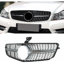 Mercedes C Serisi W204 Diamond Ön Panjur Izgara Seti Krom-siyah 2