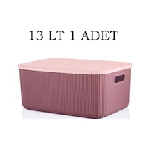 Bayev 1 Adet Storage 13 Lt Mor Çok Amaçlı Dolap Içi Düzenleyici Kapaklı Kutu, Dekoratif Saklama Kutusu