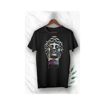 Startmore Mitoloji Medusa Baskılı Siyah Unısex Tişört Siyah