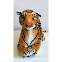 Sesli Kükreyen Kaplan Peluş 40 Cm Kahverengi