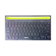 Kablosuz Klavye, Üst Kısmında Entegre Yeşil Telefon İos/andorid/win Veya Tablet Tutucu Standı ,bluetooth Bağlantısı Kullanan Bu Taşınabilir Klavye, Hızlı Cihaz Geçişi İçin Özel Tuşlara Sahiptir.