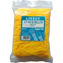 Gwest 2,5X100Mm. (10Cm.) Sarı Renk Plastik Kablo Bağı 1000 Adet (383632412)