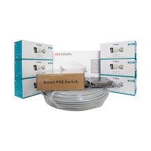 Hikvision 6'lı İp Güvenlik Kamerası Seti, Mikrofonlu, Uzaktan İzleme, Gece Görüş