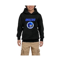 Zepplin Giyim Sonic Light Circle Siyah Çocuk Kapşonlu Sweatshirt