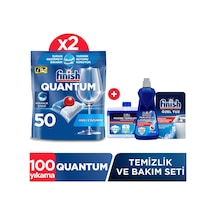 Finish Quantum 100 Tablet Bulaşık Makinesi Deterjanı (50X2) + Temizlik Ve Bakım Seti