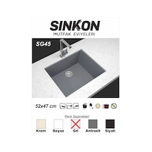Sinkon Gri Granit Eviye 52 x 47 - Sg45 - Sinkon