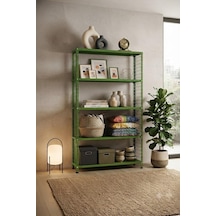 5 Katlı Renkli Tel Kafesli Dekoratif Çelik Raf - Çiçeklik Rafı, Ofis Rafı 0,70 Mm Mavi-59x75 Cm-150 Cm