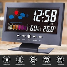 Jms Lcd Renkli Ekran Dijital Arka Işık Erteleme Çalar Saat Hava Durumu Tahmin İstasyonu
