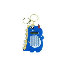 Mini Hesap Makinesi Dino Mini Anahtarlıklı Labirent Oyunlu Mavi