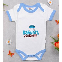 Bk Gift Bk Kids Kahvaltı Zamanı Tasarımlı Mavi Bebek Body Zıbın-1 Çok Renkli