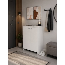 Çeltikçi Model 2 Kapaklı Çok Amaçlı Dolap Ayakkabılık Kitaplık Banyo Dolabı Mutfak Dolabı Beyaz
