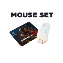 Rampage Nova M4 Kablosuz Beyaz Oyuncu Mouse - Bygamex 25 x 35 CM Mousepad 2li Set