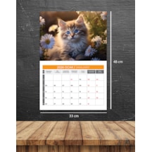 2026 Kedi Planlamalı Duvar Takvimi-33x48