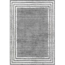 Çam Halı Gloria Td716 Gri Art Deco Modern Desen Dokuma Saçaklı Kilim