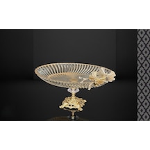 Efegil Tropik Mix Gold 23x28x14cm Cam Ovak Büyük Ayaklı Sunumluk beyaz