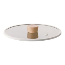 Neoflam 22cm Düz Silikon Çerçeveli Cam Kapak Bej Sku: Smg8690010563910 Açık Ahşap