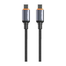 Lenyes LC528 Type-C To Type-C 60W Hızlı Şarj Özellikli Örgülü Data Ve Şarj Kablosu 1 M Siyah