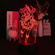 Yucama Amine 3d İlüzyon Lambası Genshin L Darbe Klee Led Gece Lambası Akrilik Yatak Odası Dekoru Renkli Manga Masa Lambası Tatil Doğum Günü Hediyesi-7 Renk Uzaktan Kumandasız - 7 Renk Uzaktan Kumanda Yok -